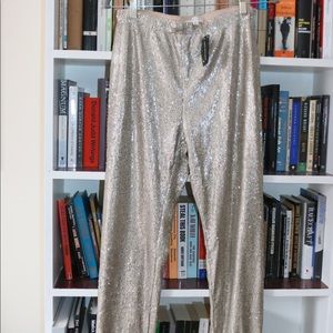Honey Punch gold sequin pants